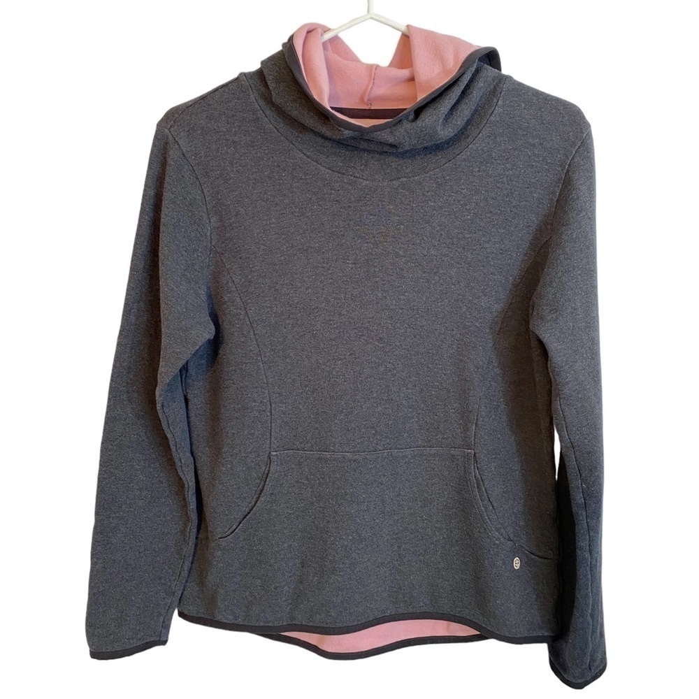 EP Sport Cowl Neck Kanga  Hoodie Heathered Smoky Gray Ladies Med